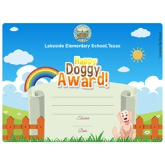 Happy Doggy Classroom Award Certificate